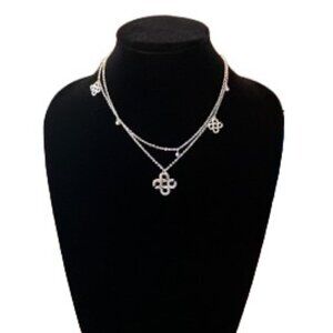 VINTAGE Coach Sterling Silver Signature C Logo Double Strand Necklace - EUC